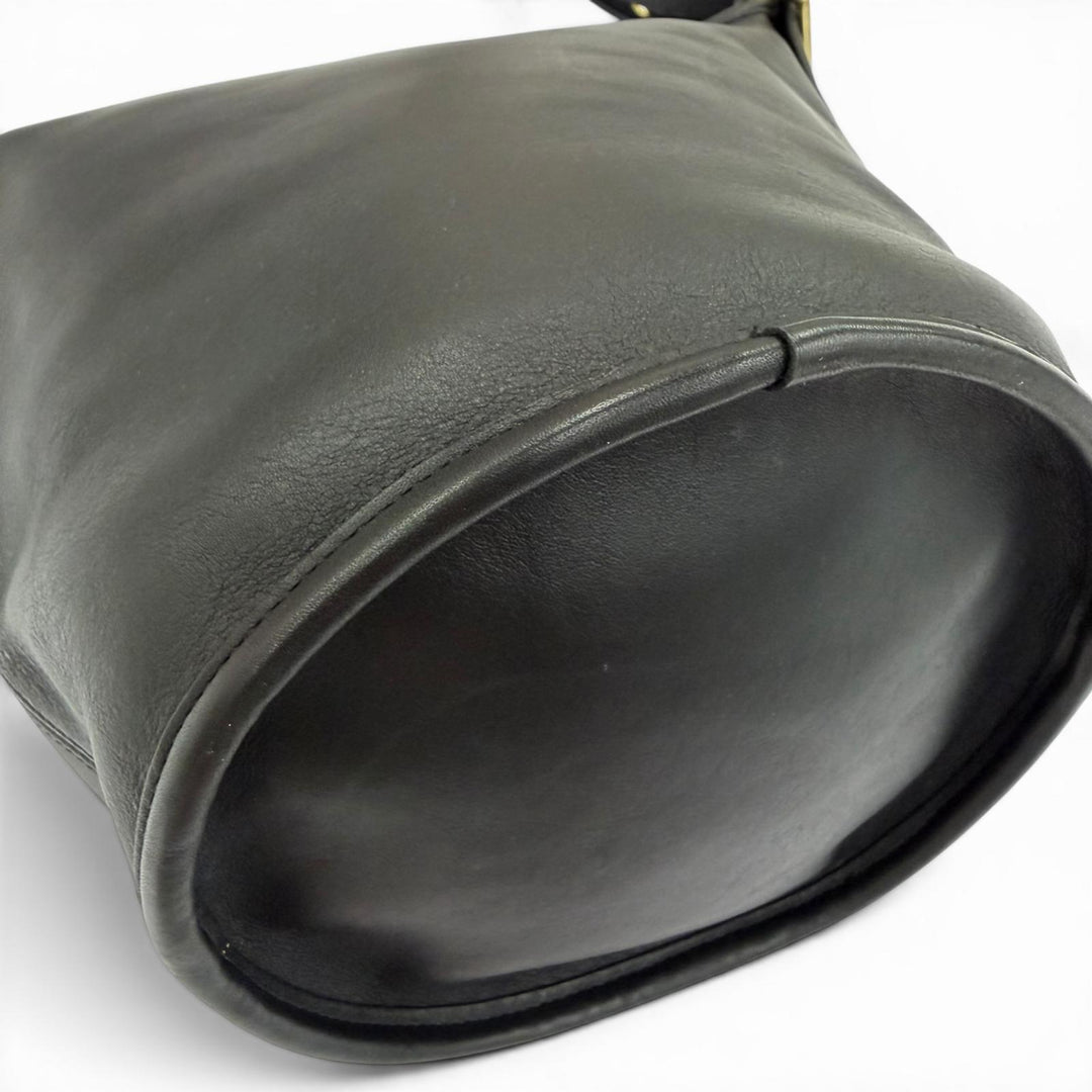 Excellent COACH Shoulder Bag Old coach black Glove leather Women 9953