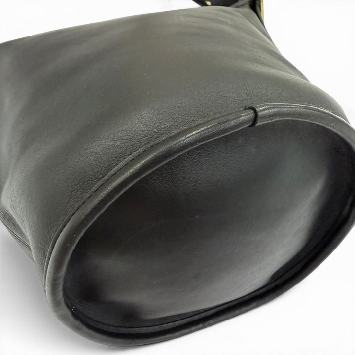 Excellent COACH Shoulder Bag Old coach black Glove leather Women 9953