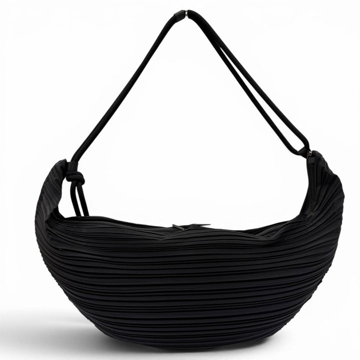 Excellent PLEATS PLEASE Sling bag Pleated drawstring black Women PP39AG536
