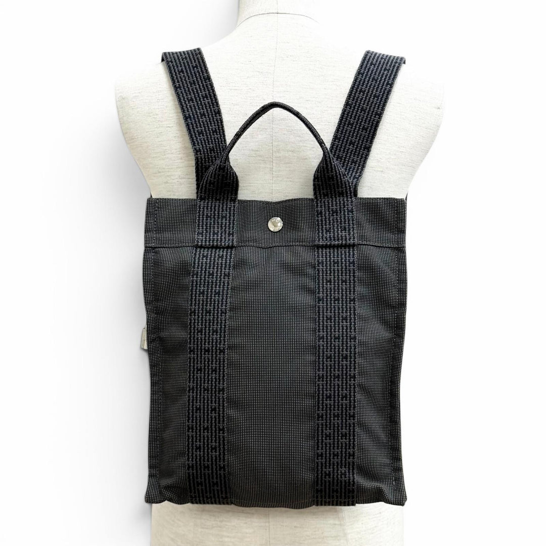Excellent HERMES Backpack Daypack Her Line add PM gray polyamide Women