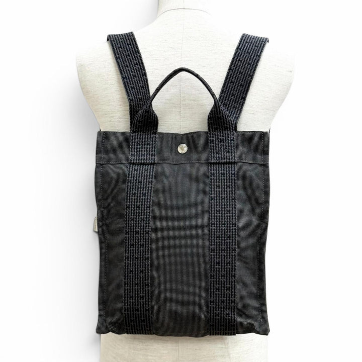 Excellent HERMES Backpack Daypack Her Line add PM gray polyamide Women