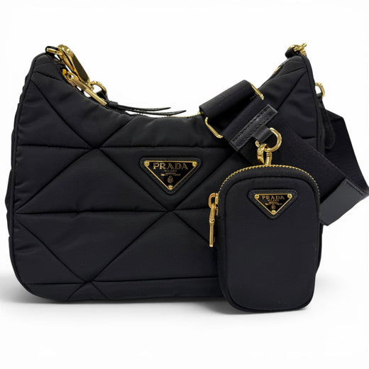 Excellent PRADA Shoulder Bag Padded Re-Nylon Shoulder Bag Triangle logo 1BC151
