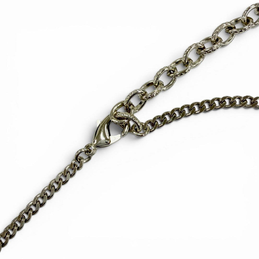 Excellent CHANEL Necklace COCO Mark Rhinestone Perfume Motif Pendant gold A22C