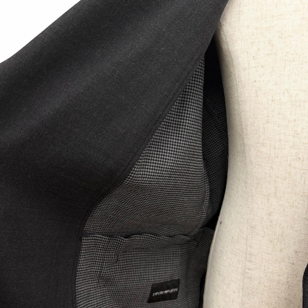 Excellent EMPORIO ARMANI Chester coat Black tag, glen check pattern