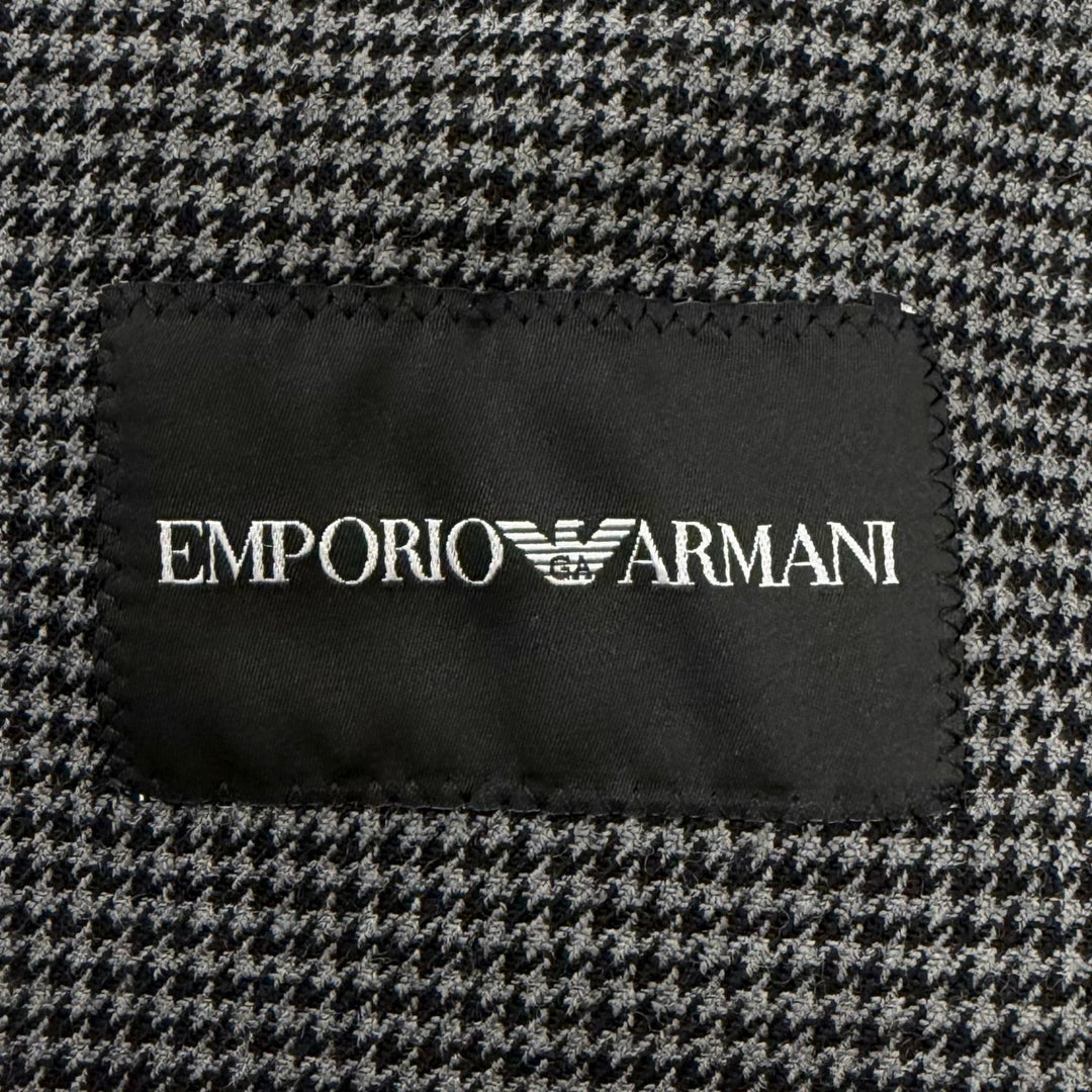 Excellent EMPORIO ARMANI Chester coat Black tag, glen check pattern