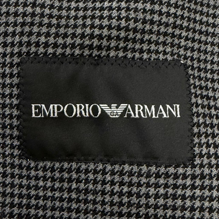 Excellent EMPORIO ARMANI Chester coat Black tag, glen check pattern