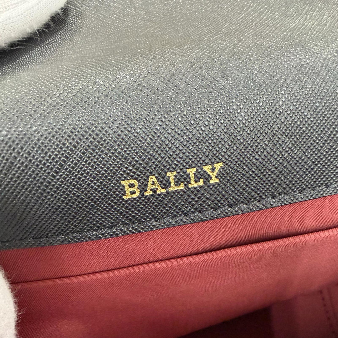 Excellent BALLY Shoulder Bag Seliah Logo Metal Leather Chain black leather Women