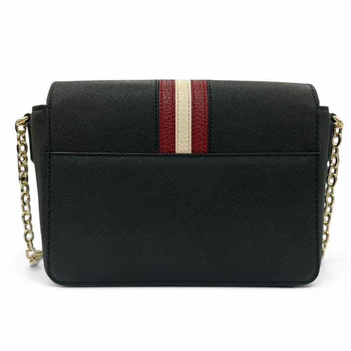 Excellent BALLY Shoulder Bag Seliah Logo Metal Leather Chain black leather Women
