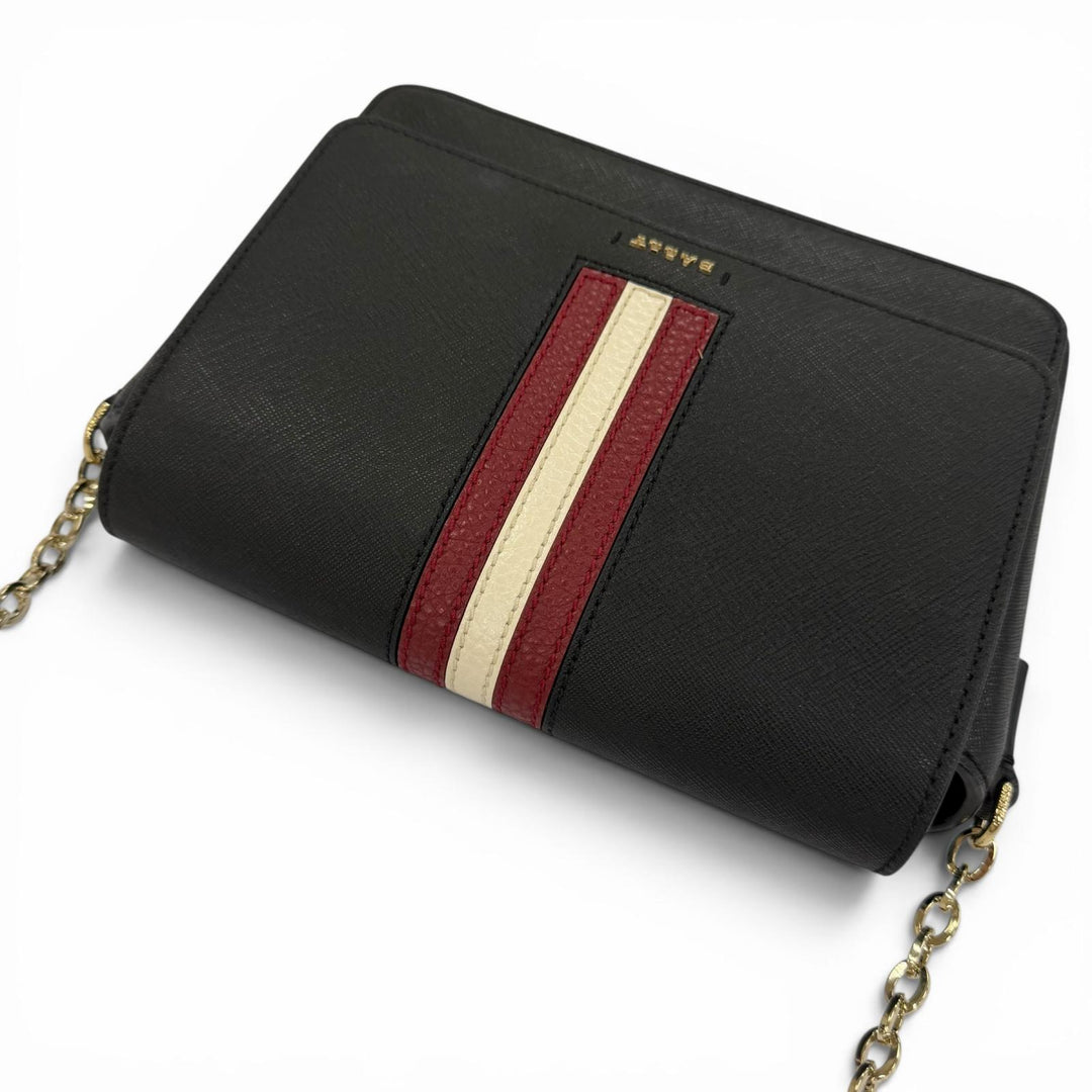 Excellent BALLY Shoulder Bag Seliah Logo Metal Leather Chain black leather Women