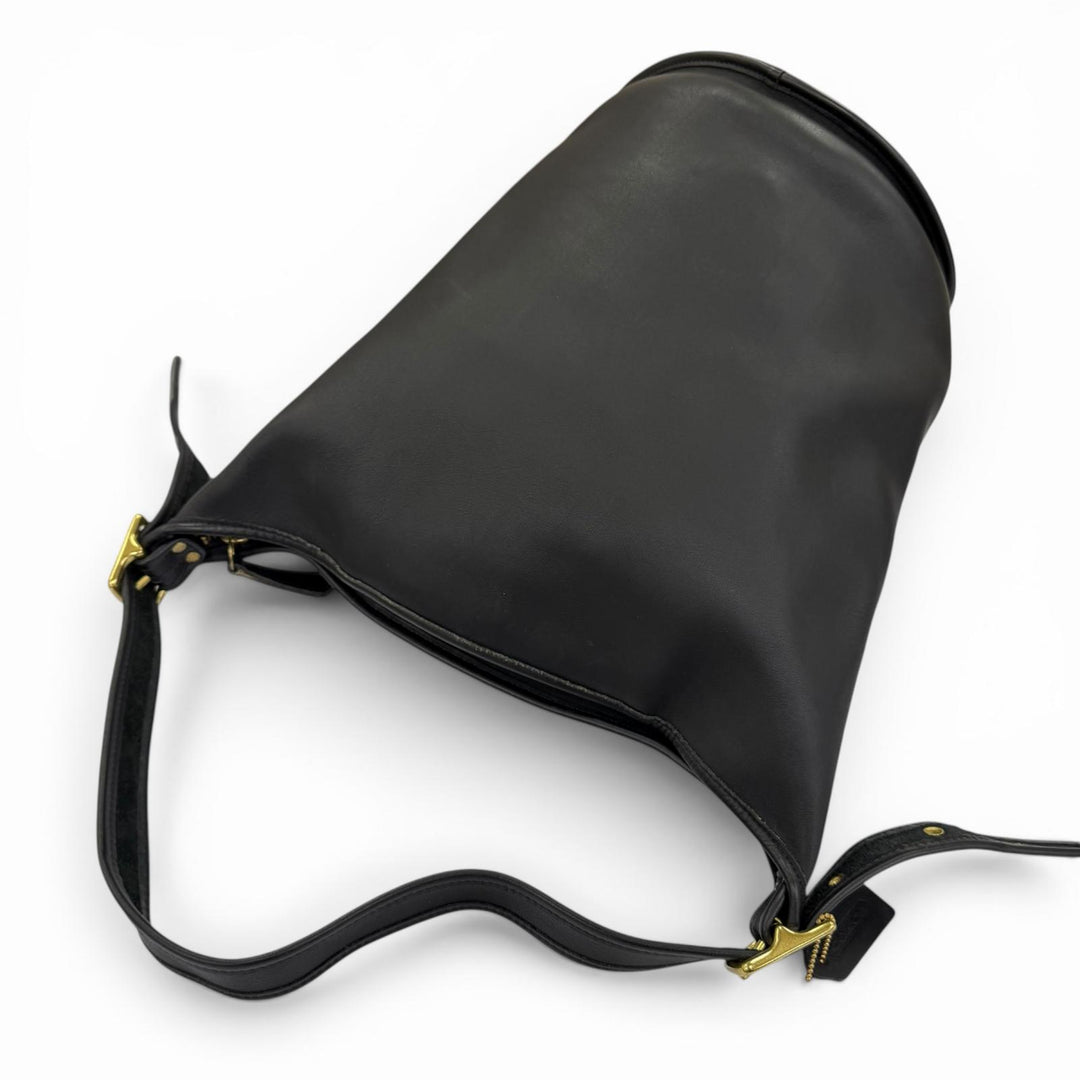 Great COACH Shoulder Bag Old Coach Glove Leather Bucket Handbag black Women 9085
