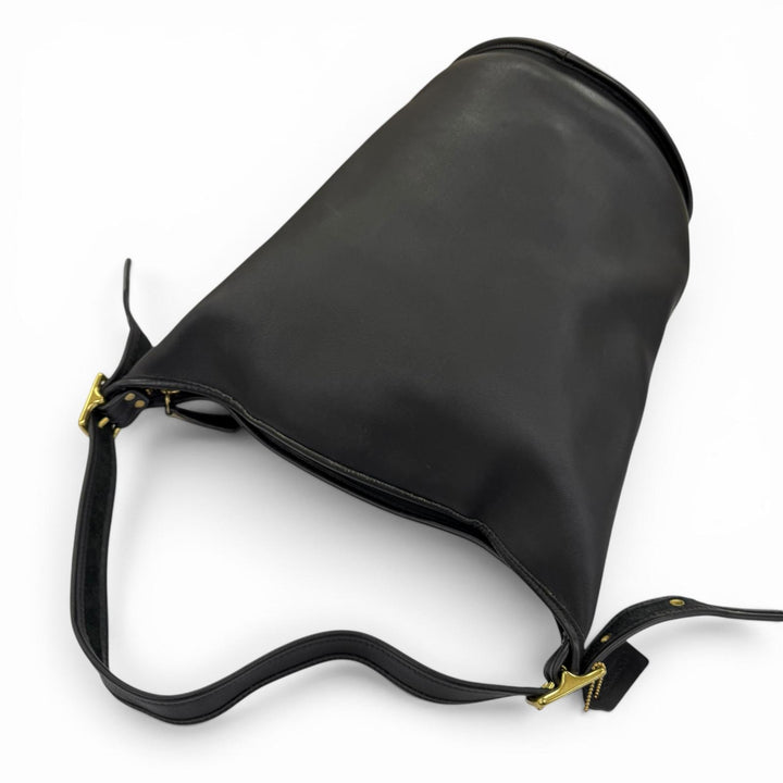Great COACH Shoulder Bag Old Coach Glove Leather Bucket Handbag black Women 9085