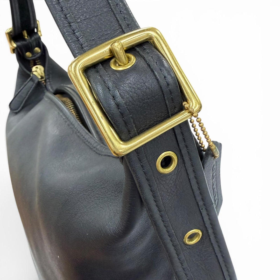Great COACH Shoulder Bag Old Coach Glove Leather Bucket Handbag black Women 9085