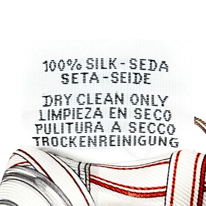 Pristine HERMES scarf Twilly Legendary Harness white silk Women