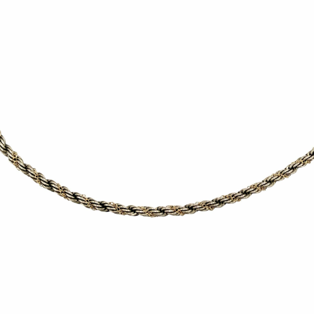Great TIFFANY&Co. Necklace Combi Screw Chain Twisted Rope Silver 925 Women