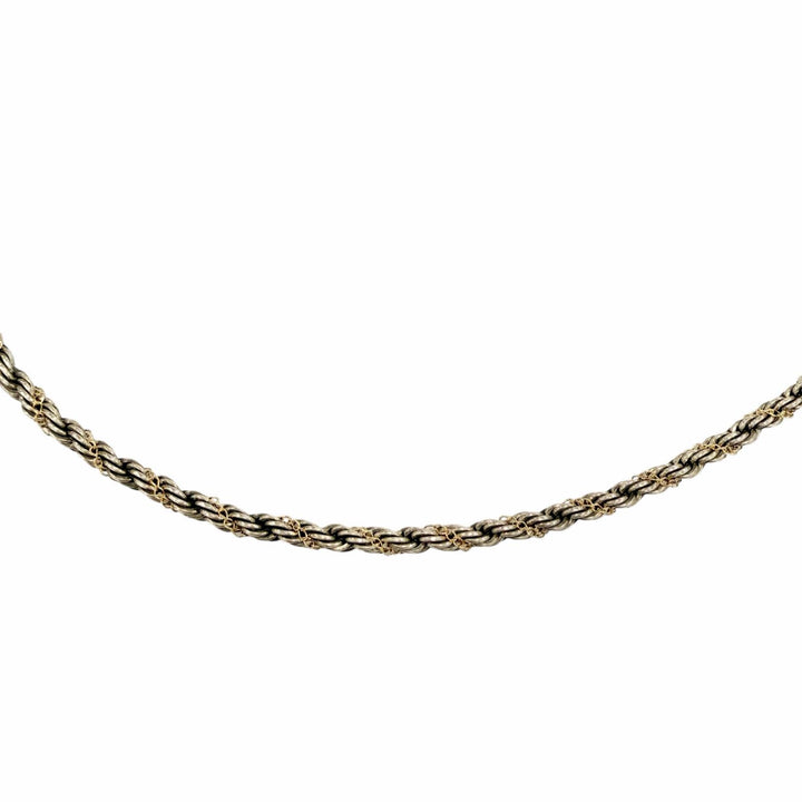 Great TIFFANY&Co. Necklace Combi Screw Chain Twisted Rope Silver 925 Women