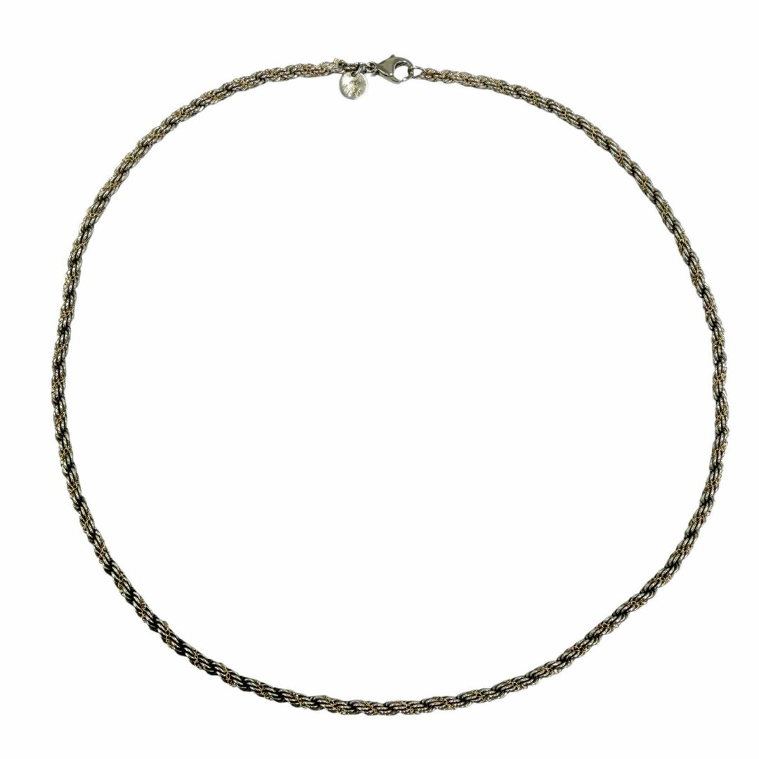 Great TIFFANY&Co. Necklace Combi Screw Chain Twisted Rope Silver 925 Women