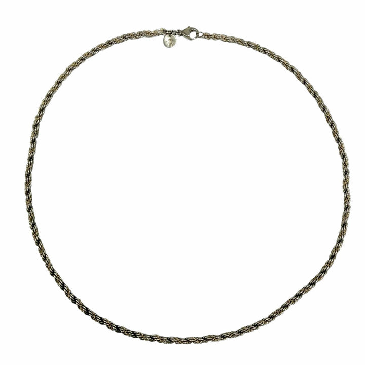 Great TIFFANY&Co. Necklace Combi Screw Chain Twisted Rope Silver 925 Women