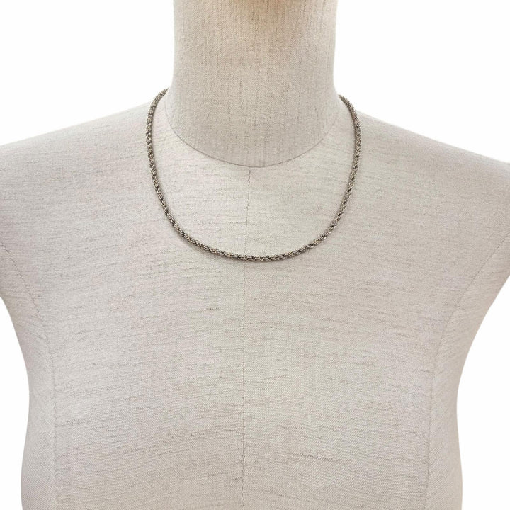 Great TIFFANY&Co. Necklace Combi Screw Chain Twisted Rope Silver 925 Women
