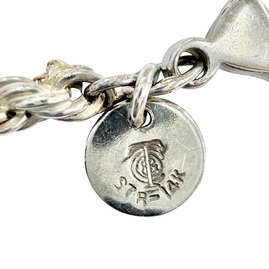 Great TIFFANY&Co. Necklace Combi Screw Chain Twisted Rope Silver 925 Women