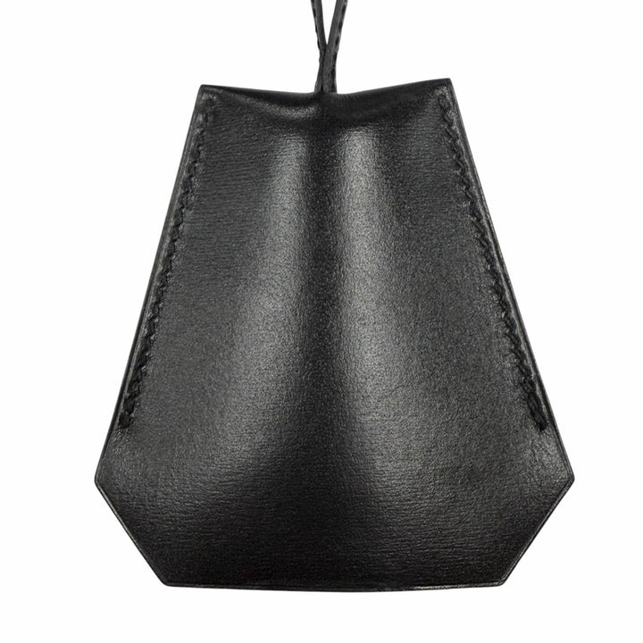 Excellent HERMES Necklace Margiela period leather clochette black Women