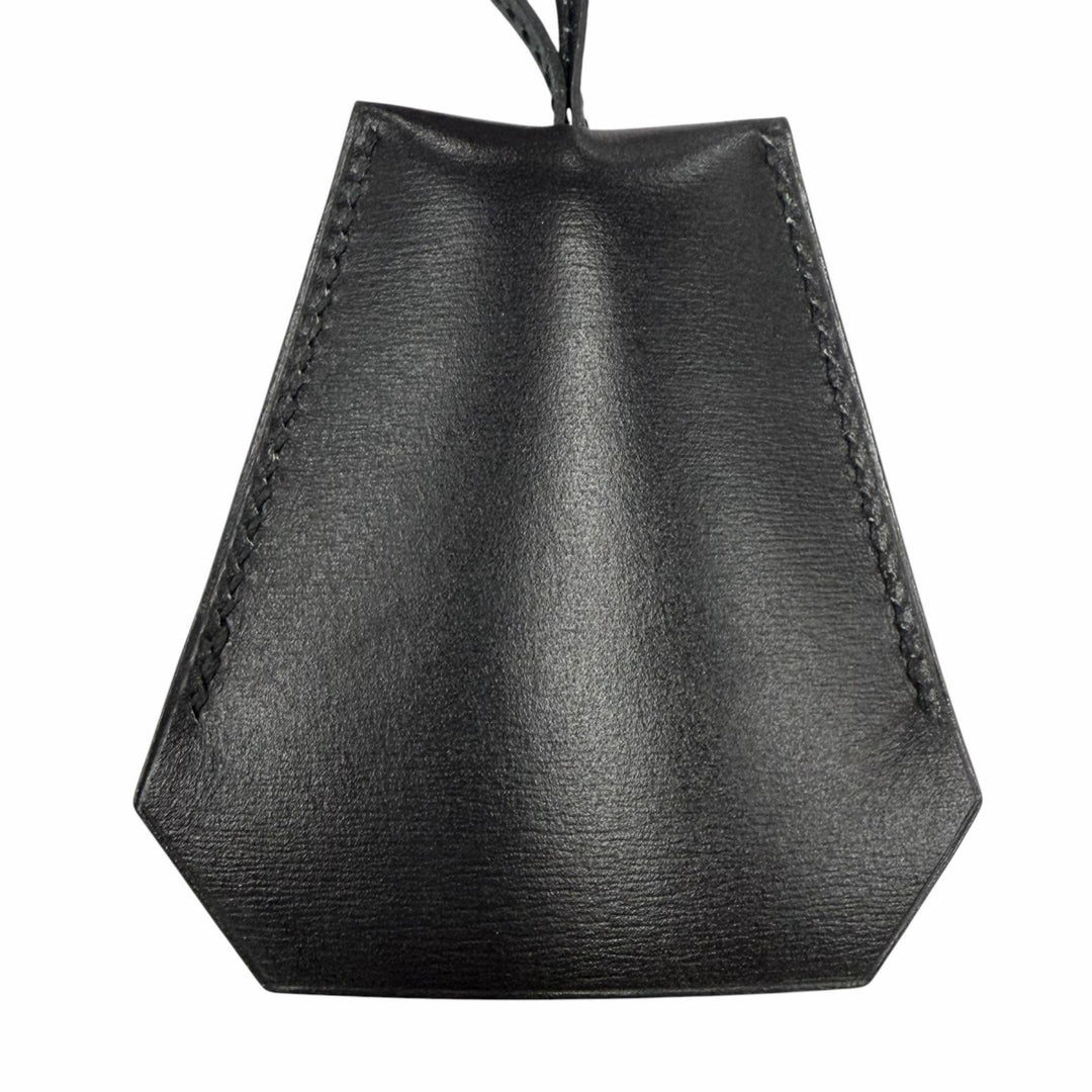 Excellent HERMES Necklace Margiela period leather clochette black Women