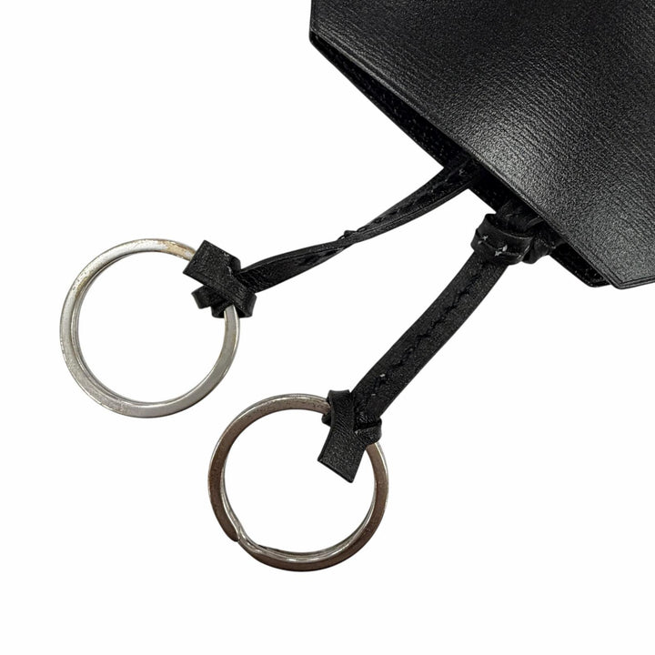 Excellent HERMES Necklace Margiela period leather clochette black Women
