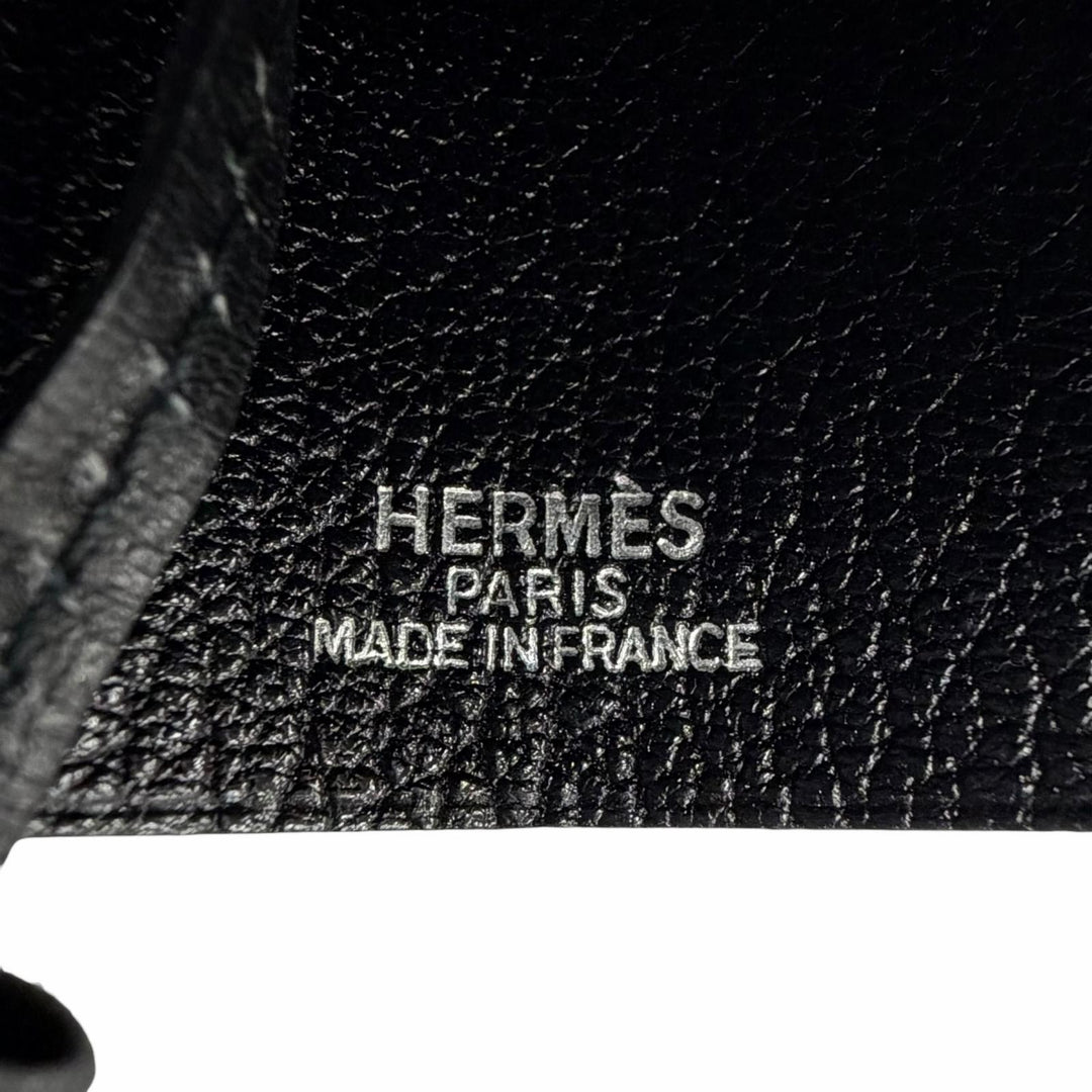 Excellent HERMES Necklace Margiela period leather clochette black Women