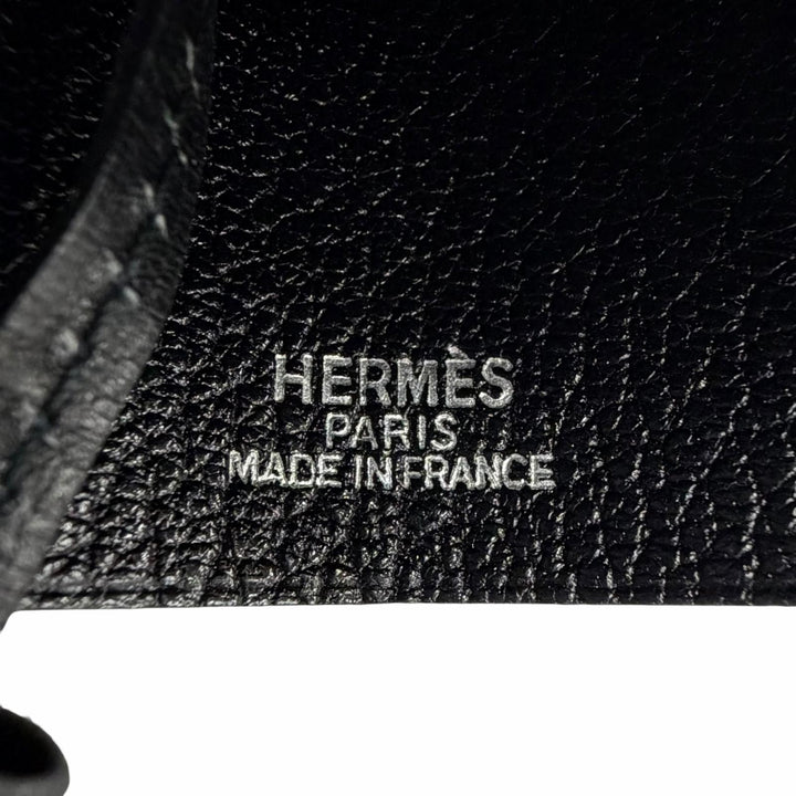 Excellent HERMES Necklace Margiela period leather clochette black Women