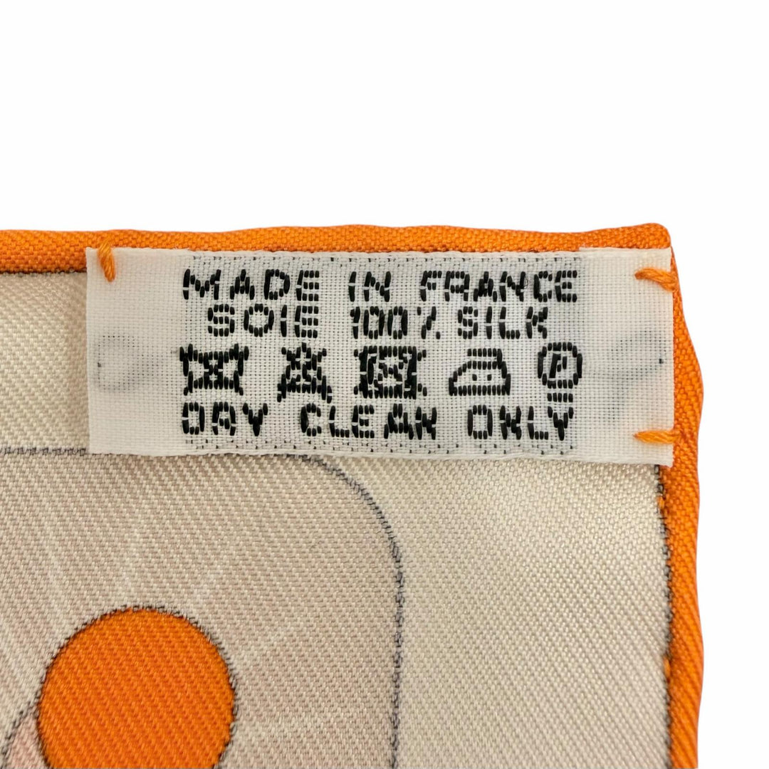 Excellent HERMES scarf ELECTRIQUE beige silk Women