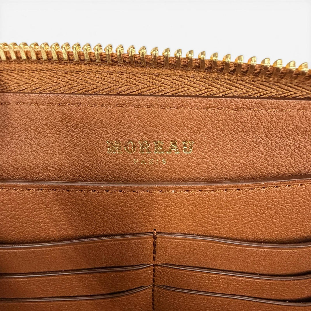Pristine MOREAU PARIS Purse Brown leather mens PZ1216IOVOSTECEI