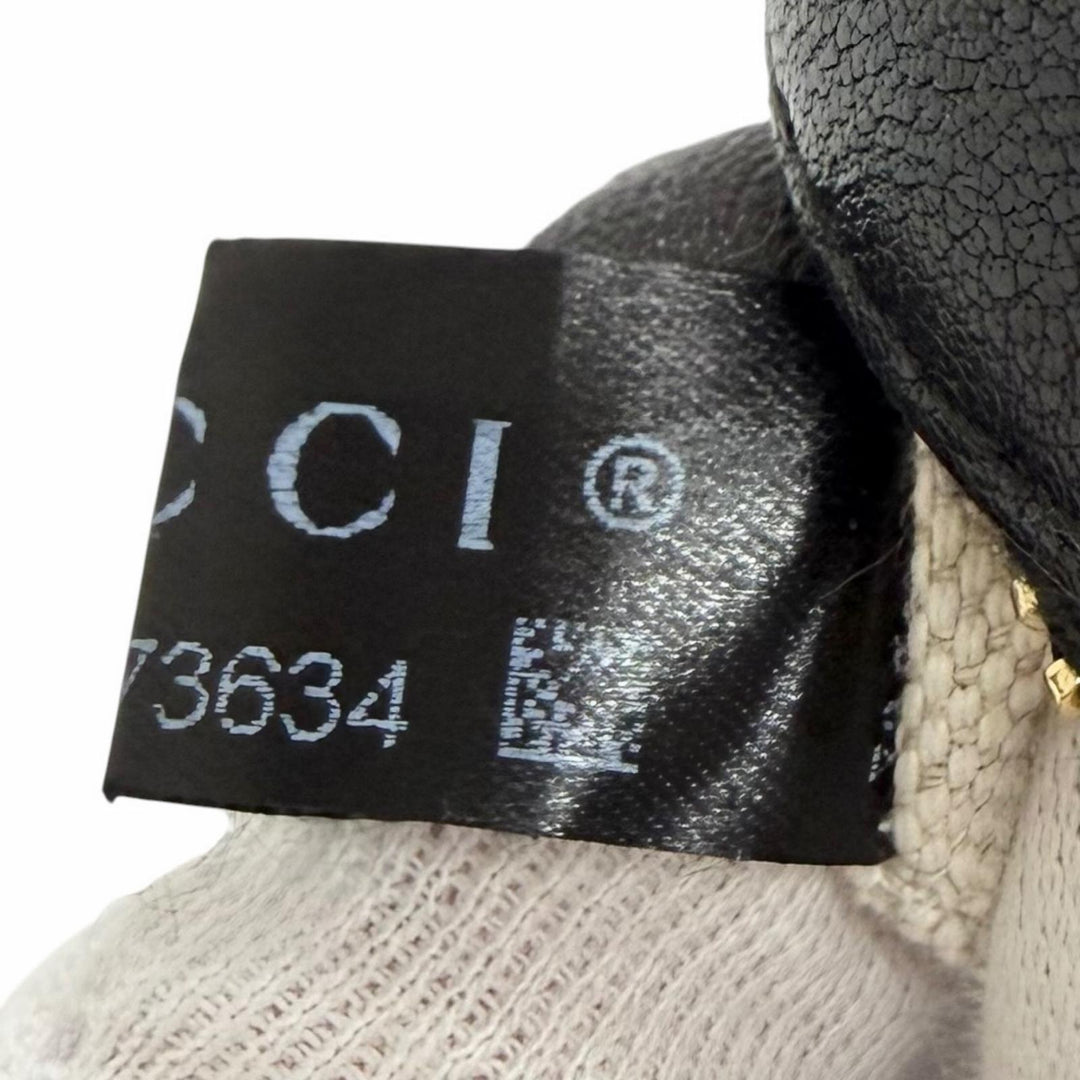 Great GUCCI Shoulder Bag Blondie Small fringed tassel leather black 742360