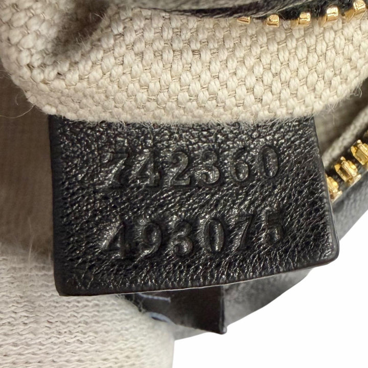 Great GUCCI Shoulder Bag Blondie Small fringed tassel leather black 742360