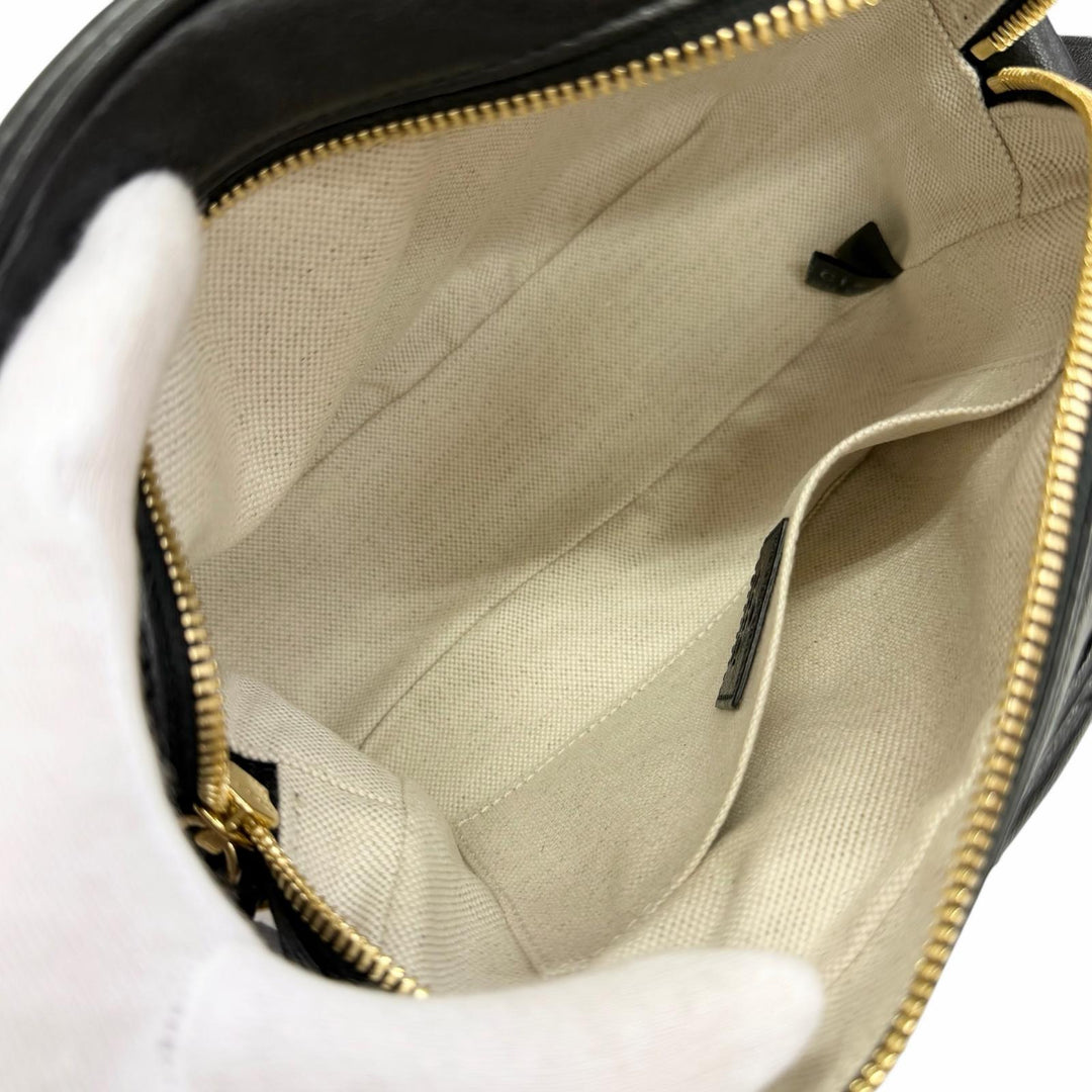 Great GUCCI Shoulder Bag Blondie Small fringed tassel leather black 742360