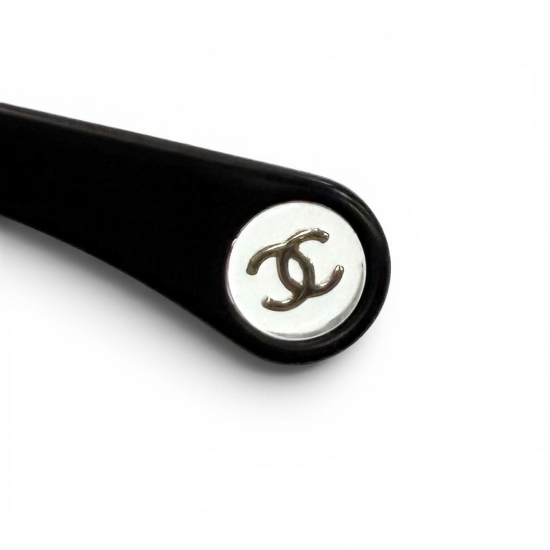 Great CHANEL Glasses Oval Shape Optical COCO Mark with logo Matt black 2209