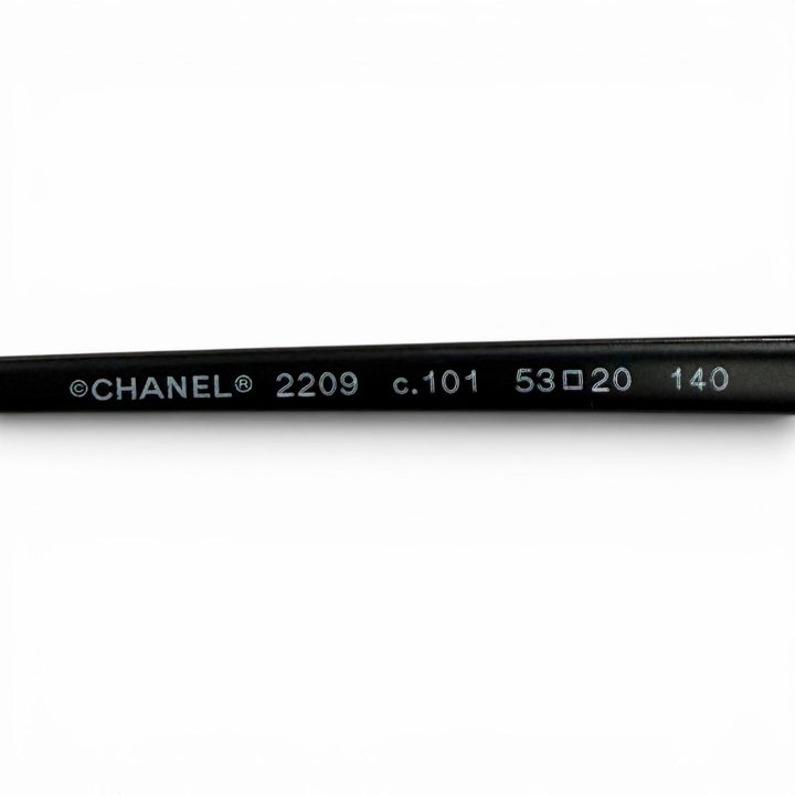 Great CHANEL Glasses Oval Shape Optical COCO Mark with logo Matt black 2209