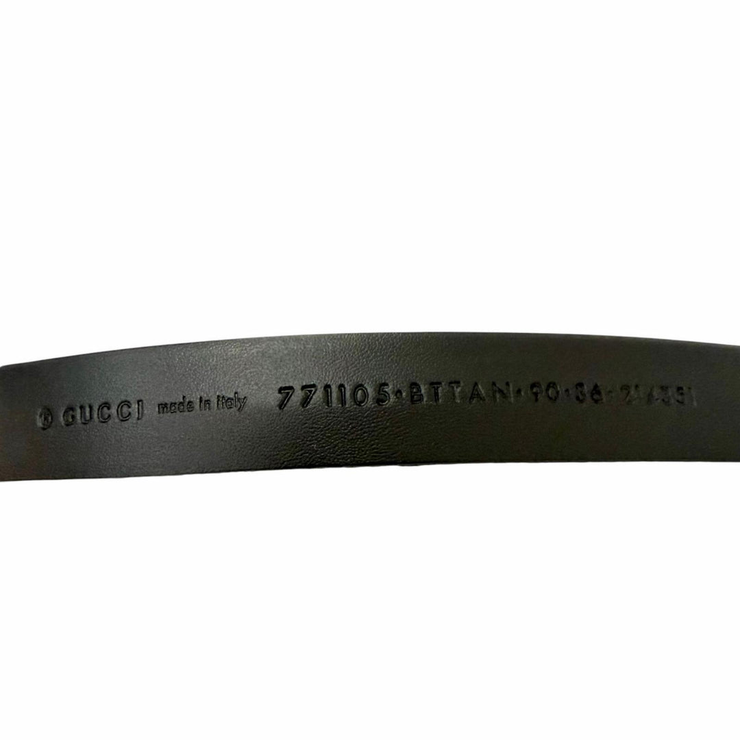 Pristine GUCCI belt Reversible with square buckle black leather mens 771105