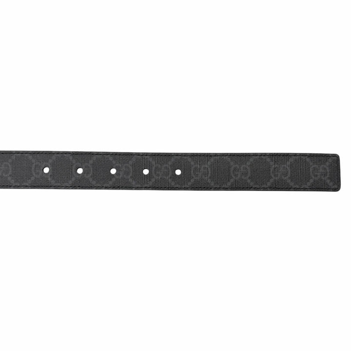 Pristine GUCCI belt Reversible with square buckle black leather mens 771105