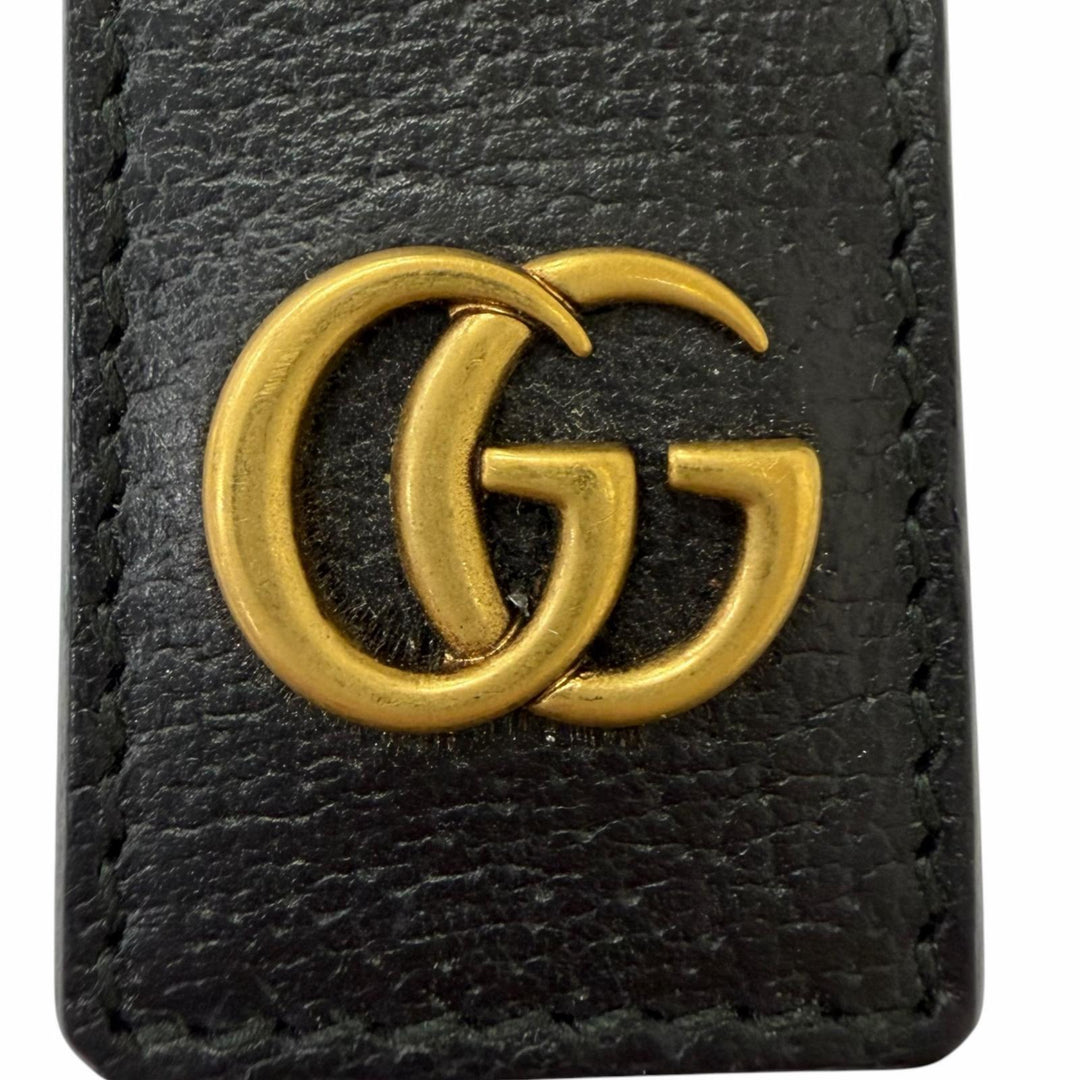 Great GUCCI Money clip GG Marmont Money Clip black leather mens 522885
