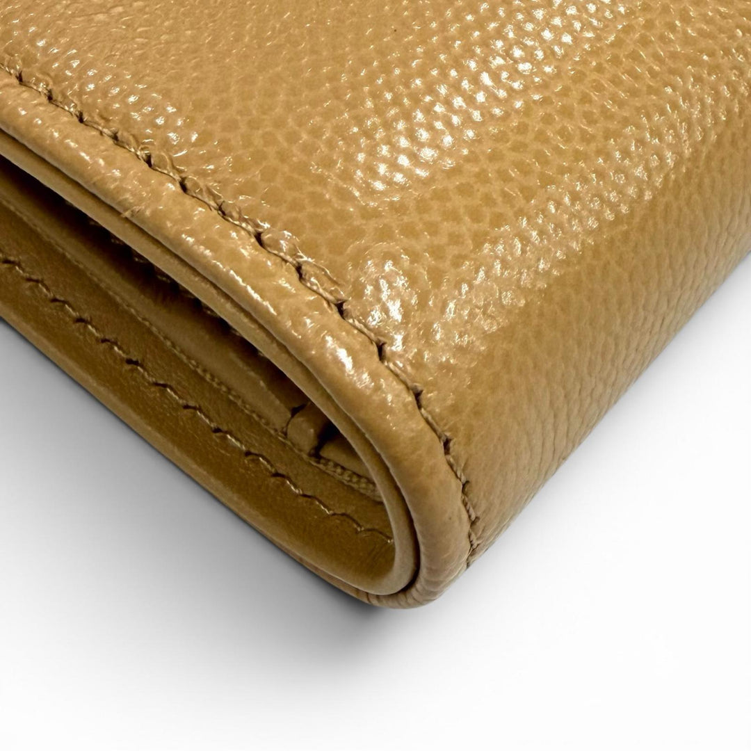 Pristine CHANEL Bifold Wallet Small Flap Wallet COCO Mark Caviar skin AP4656