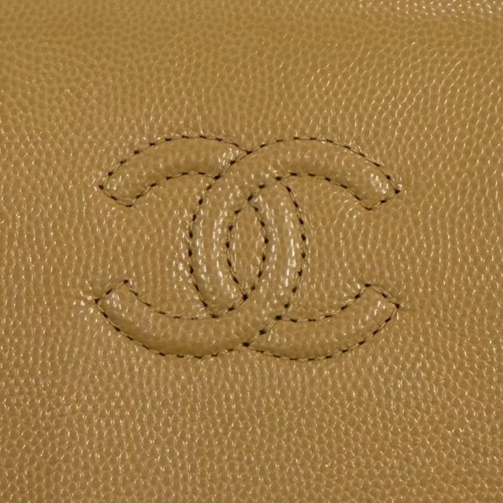 Pristine CHANEL Bifold Wallet Small Flap Wallet COCO Mark Caviar skin AP4656