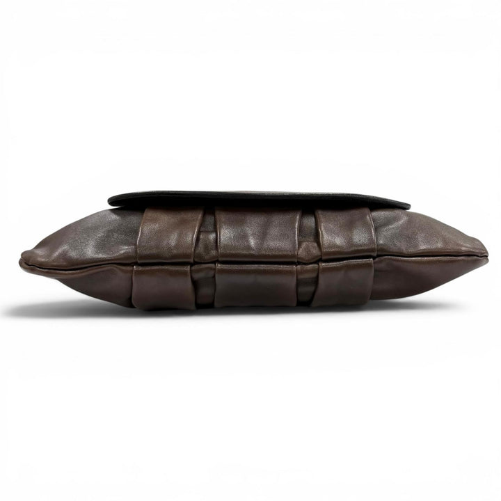Great MARNI Shoulder Bag Logo Metal coin purse, leather Brown leather Women