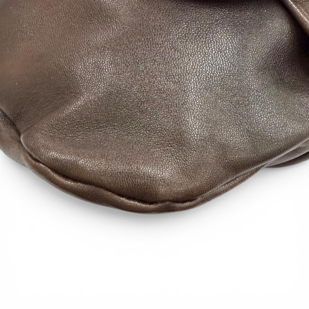 Great MARNI Shoulder Bag Logo Metal coin purse, leather Brown leather Women