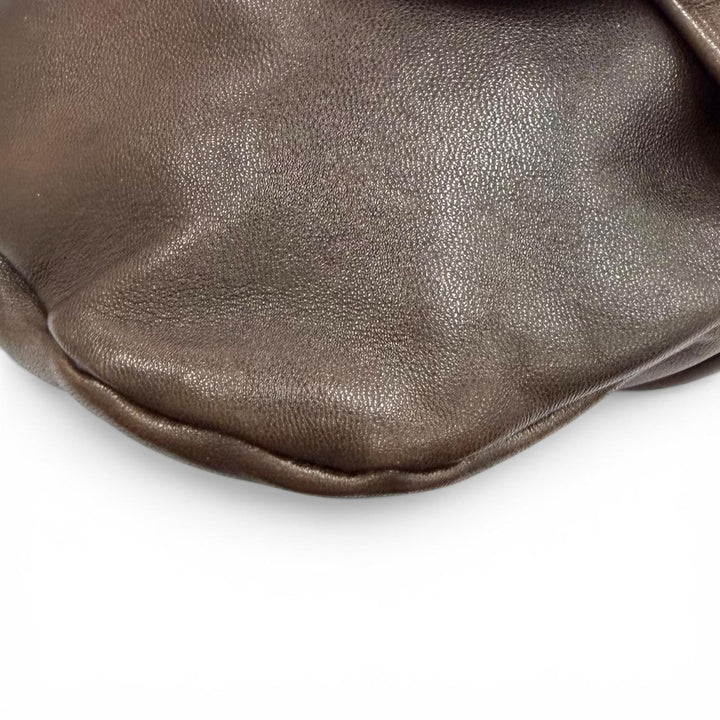 Great MARNI Shoulder Bag Logo Metal coin purse, leather Brown leather Women