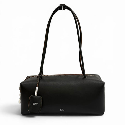 Excellent Max Mara Shoulder Bag Holdall String Calf Leather Double Handle Bag
