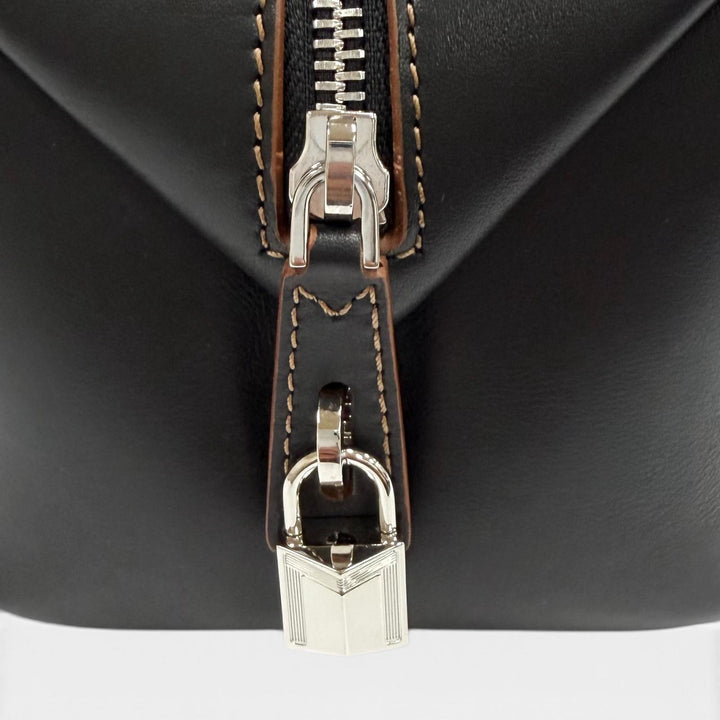 Excellent Max Mara Shoulder Bag Holdall String Calf Leather Double Handle Bag