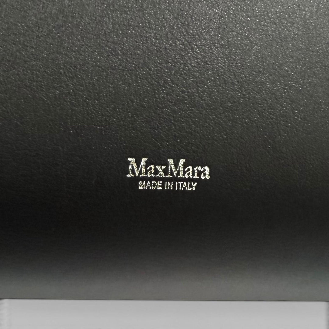 Excellent Max Mara Shoulder Bag Holdall String Calf Leather Double Handle Bag
