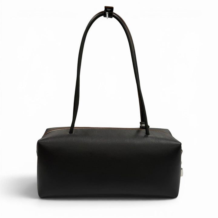 Excellent Max Mara Shoulder Bag Holdall String Calf Leather Double Handle Bag