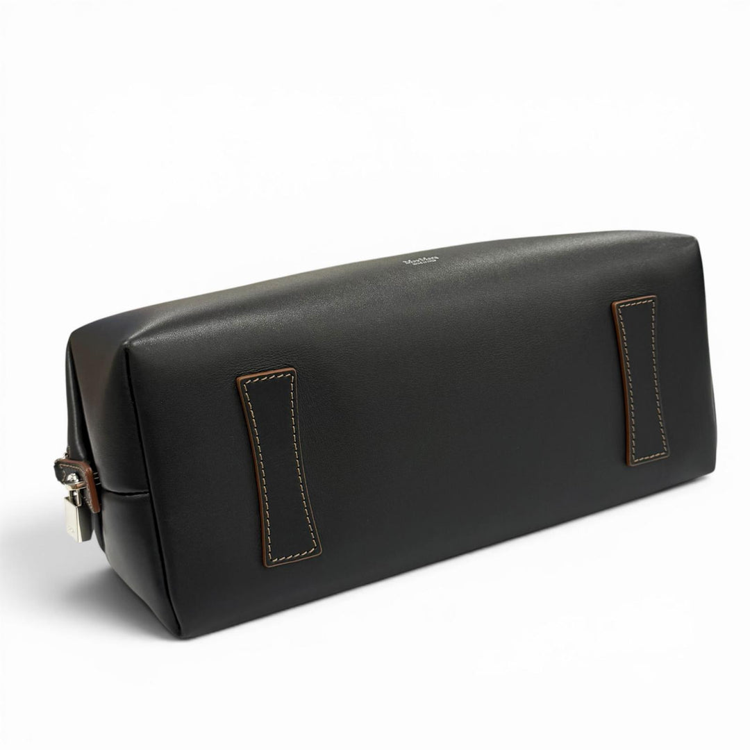 Excellent Max Mara Shoulder Bag Holdall String Calf Leather Double Handle Bag