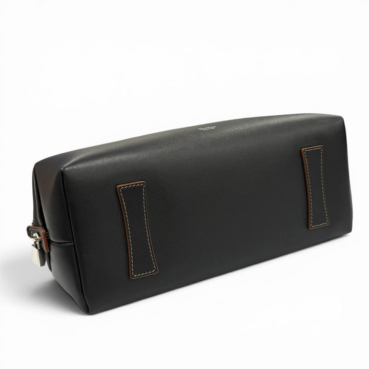 Excellent Max Mara Shoulder Bag Holdall String Calf Leather Double Handle Bag