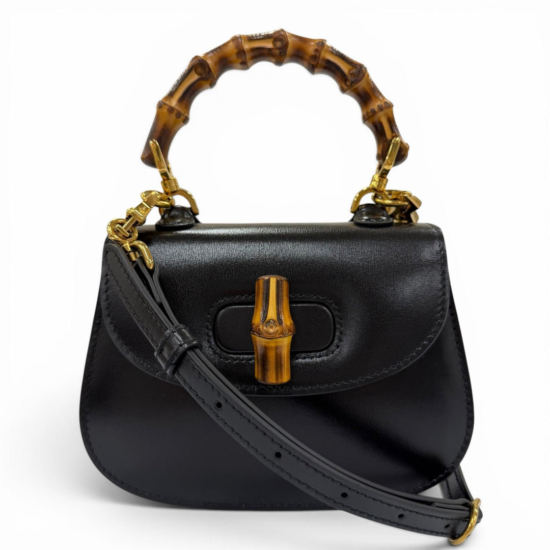 Excellent GUCCI Shoulder Bag Gucci Bamboo 1947 Mini Bag 2WAY hand black 686864